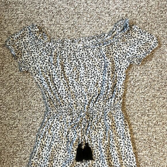 Rewind Womens Peasant Dress Size M Floral Boho Off Shoulder Tassel Ditsy - Picture 2 of 9